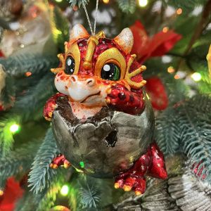 Елочная игрушка Дракон в яйце