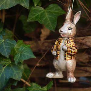 Елочная игрушка кролик фермер