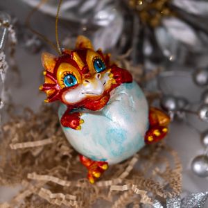 Елочная игрушка Дракон в яйце