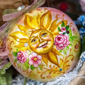 Елочная игрушка Масленичное солнышко весеннее