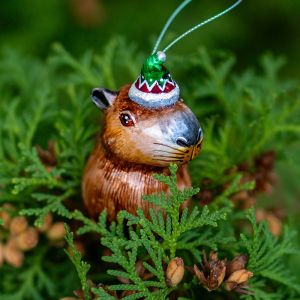 Елочная игрушка Капибара малыш новогодняя
