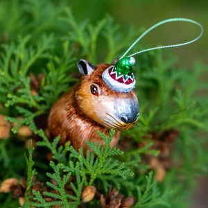 Елочная игрушка Капибара малыш новогодняя