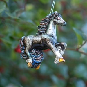 Елочная игрушка Лошадка в яблоках