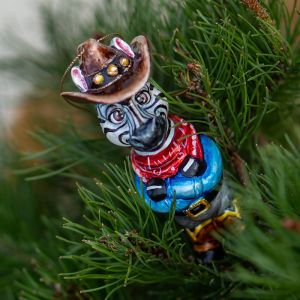 Елочная игрушка Зебра ковбой