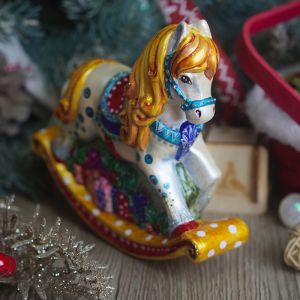 Елочная игрушка Лошадка качалка