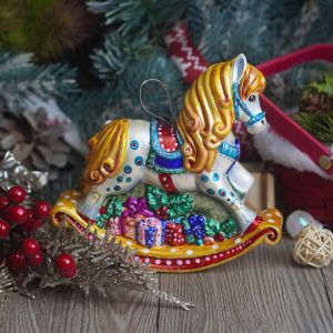 Елочная игрушка Лошадка качалка