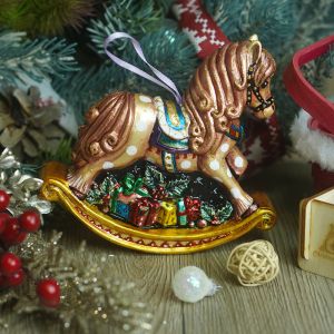 Елочная игрушка Лошадка качалка