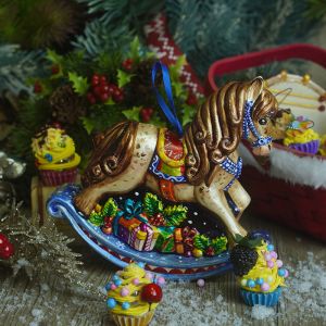 Елочная игрушка Лошадка качалка