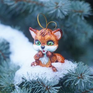 Елочная игрушка Лисенок мальчик