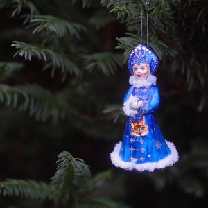 Елочная игрушка снегурочка в шубке