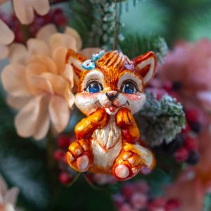 Елочная игрушка Лисенок мальчик