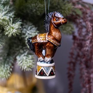 Елочная игрушка цирковая лошадка