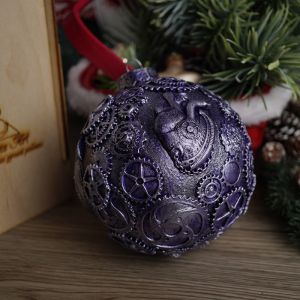 Елочная игрушка шар стимпанк сердце
