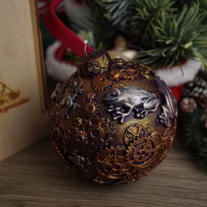 Елочная игрушка шар стимпанк лягушки