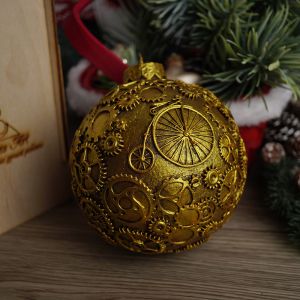 Елочная игрушка шар стимпанк велосипед