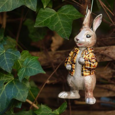 Елочная игрушка кролик фермер