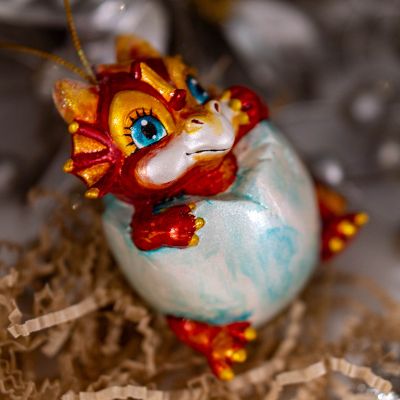 Елочная игрушка Дракон в яйце