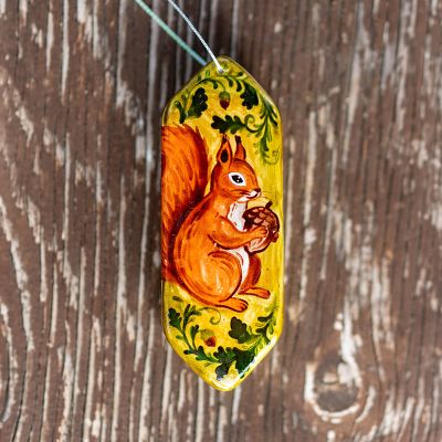 Елочная игрушка конфета белочка