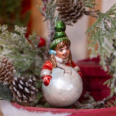 Елочная игрушка со снежком