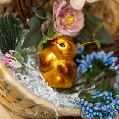 Елочная игрушка цыпленок пасхальный