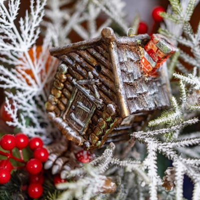 Елочная игрушка хата бабы Яги