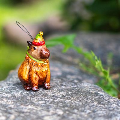 Елочная игрушка Капибара рождественская