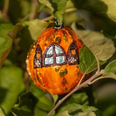 Елочная игрушка тыква домикЕлочная игрушка тыква домик