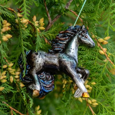 Елочная игрушка Лошадка в яблоках