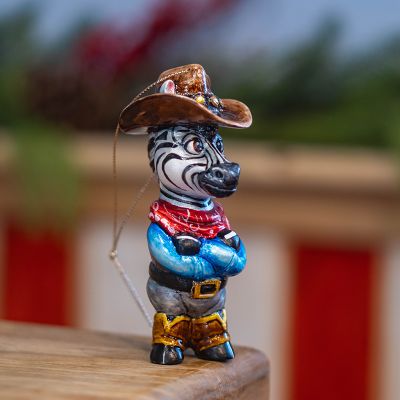 Елочная игрушка Зебра ковбой