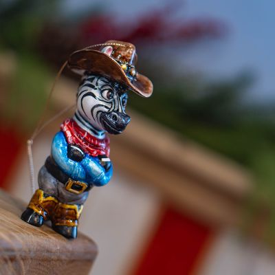 Елочная игрушка Зебра ковбой