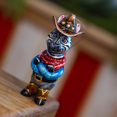 Елочная игрушка Зебра ковбой