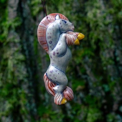 Елочная игрушка Лошадка на дыбах белая