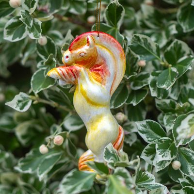 Елочная игрушка Лошадка на дыбах пламенная