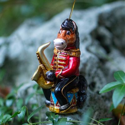 Елочная игрушка Конь с трубой