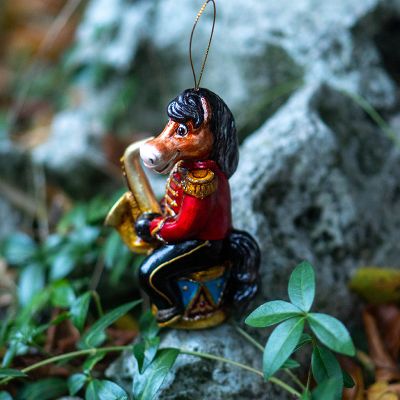 Елочная игрушка Конь с трубой