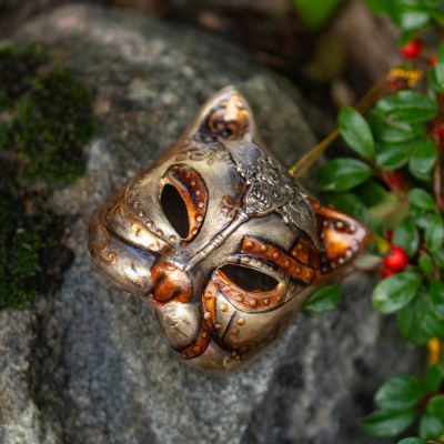 Елочная игрушка маска кота "Стимпанк"