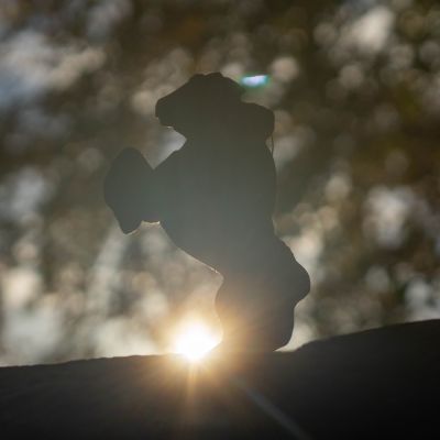 Елочная игрушка мальчик на коне верхом