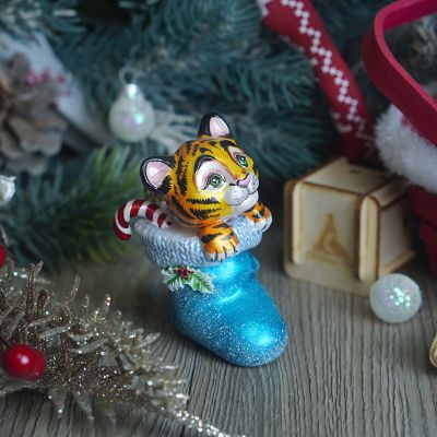 Елочная игрушка Тигр в носке