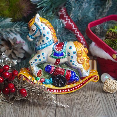 Елочная игрушка Лошадка качалка