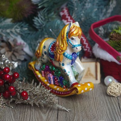 Елочная игрушка Лошадка качалка