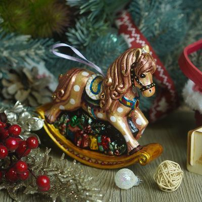 Елочная игрушка Лошадка качалка