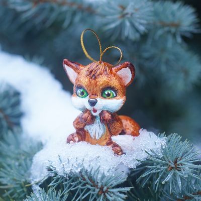 Елочная игрушка Лисенок мальчик