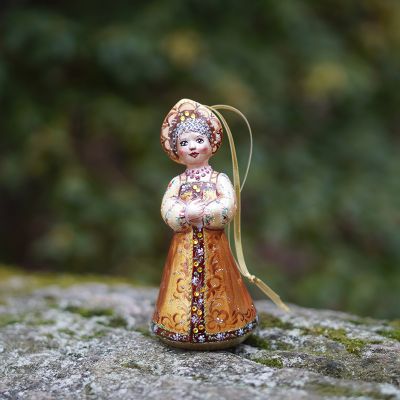 Елочная игрушка Снегурочка в сарафане