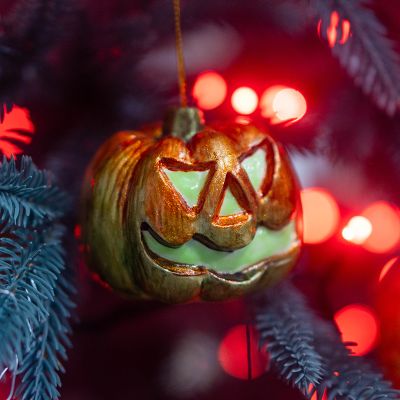 Елочная игрушка тыква светильник Джека