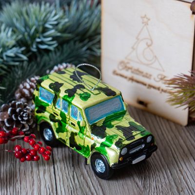 Елочная игрушка  внедорожник для охоты