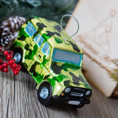 Елочная игрушка  внедорожник для охоты