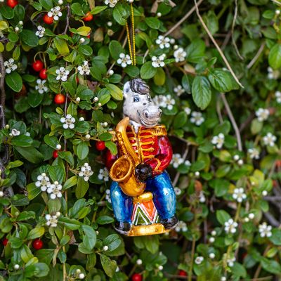 Елочная игрушка Конь с саксофоном