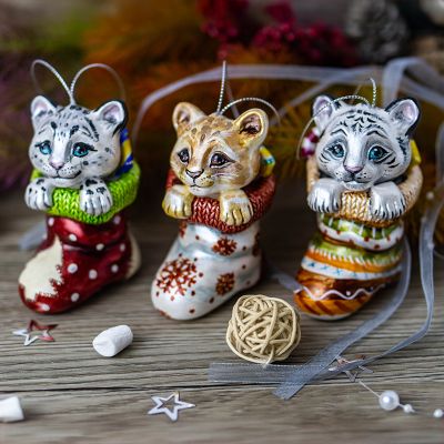 Набор елочных игрушек дикие котята