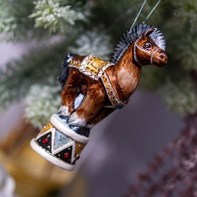 Елочная игрушка цирковая лошадка