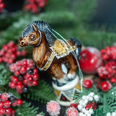 Елочная игрушка цирковая лошадка